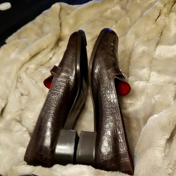 Salvatore Ferragamo Croc Embossed Loafers - Picture 9 of 10